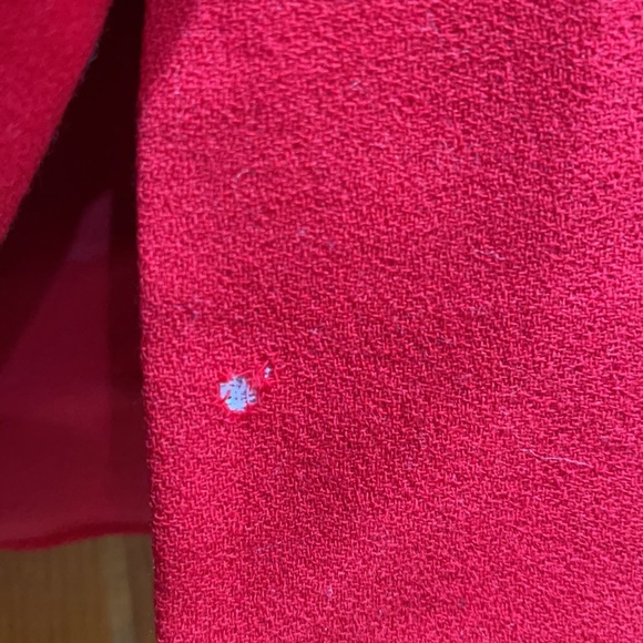 Vintage fitted red wool crepe blazer - Picture 4 of 6